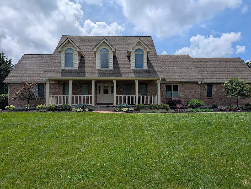 Roof after soft wash, clean shingles restored, Morrow OH