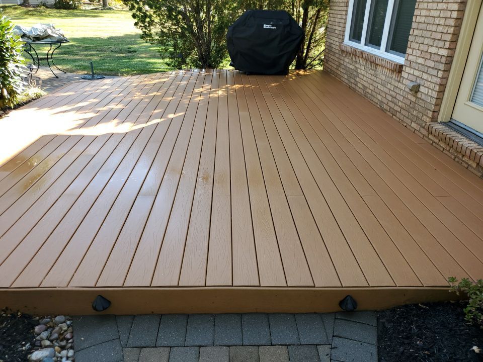 Composite deck, before and after cleaning after