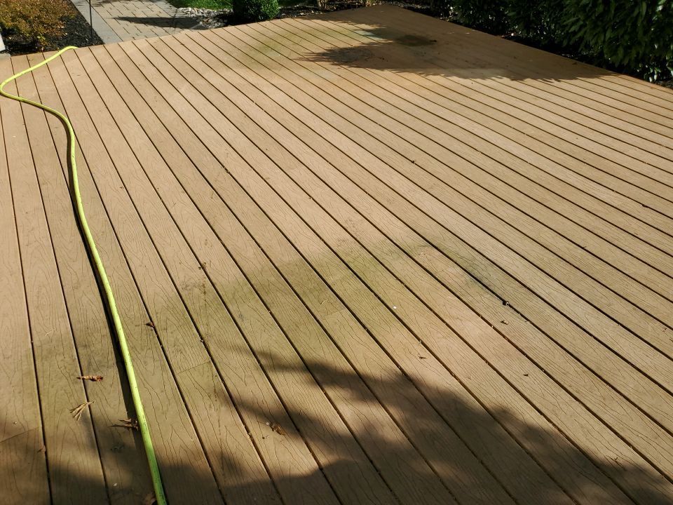 Composite deck, before and after cleaning before